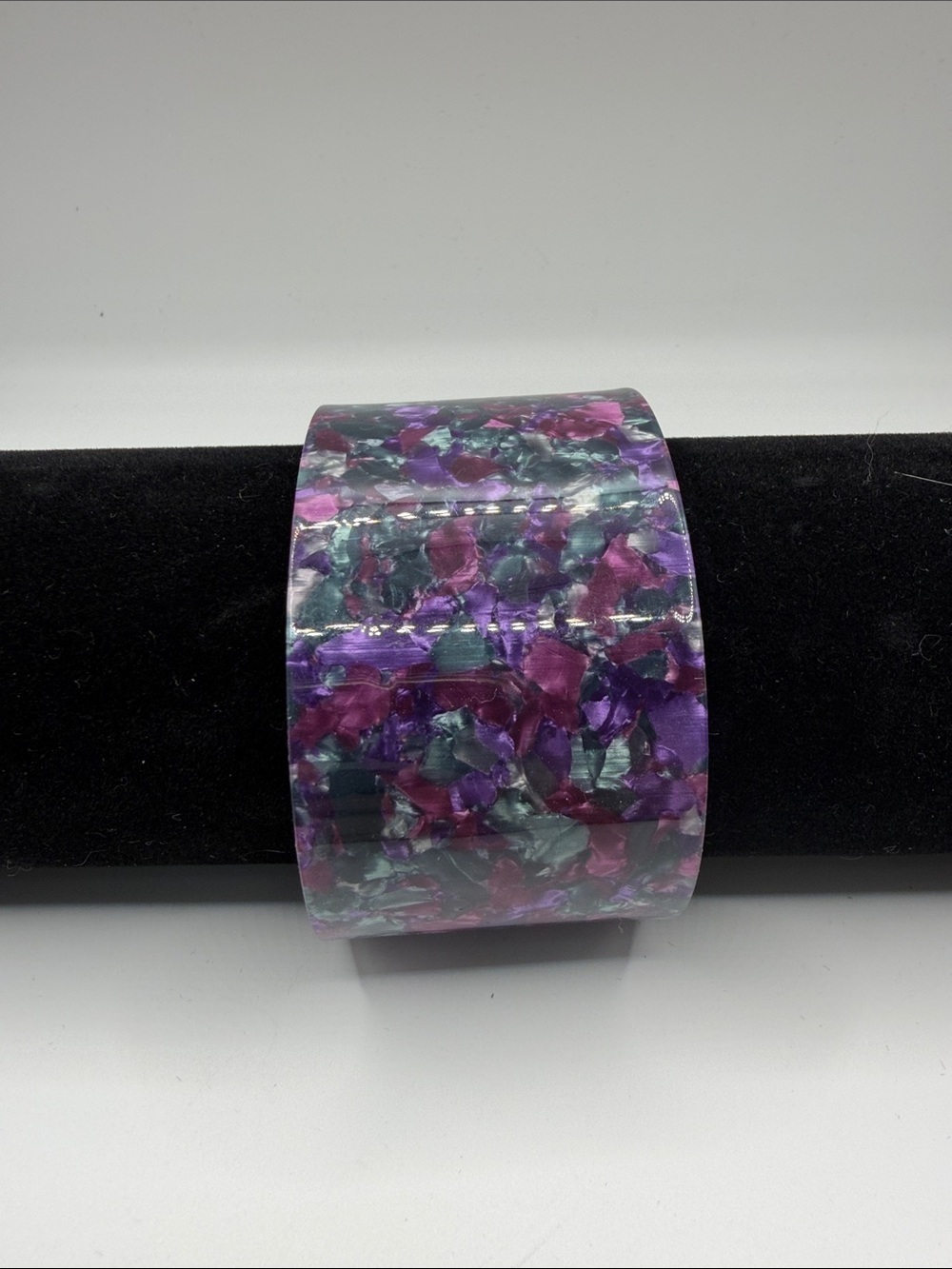 Purple Mixed Shell Resin Cuff Bracelet - Women Jewelry